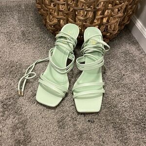 Mint Lace-Up Heels